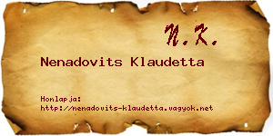 Nenadovits Klaudetta névjegykártya